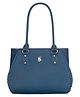 Fostelo Women's Vegan Leather Buenos Luxe Shoulder Bag | Ladies Purse Handbag (Blue) (Large)