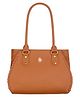 Fostelo Women's Vegan Leather Buenos Luxe Shoulder Bag | Ladies Purse Handbag (Tan) (Large)