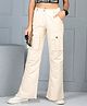 Cutiekins Woven Solid Flared Cargo Pants - Beige