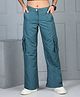 Cutiekins Woven Solid Flared Cargo Pants - Teal Blue