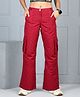 Cutiekins Woven Solid Flared Cargo Pants - Maroon
