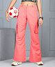 Cutiekins Woven Solid Flared Cargo Pants - Coral