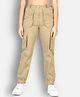 Cutiekins Lycra Woven Solid Cargo Pants - Beige