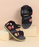 Pine Kids Marvel Sandals With Velcro Closure With Avenger Applique - Black
