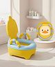 BAYBEE Duckie Potty Training Seat for Baby Ergonomic Backrest with Sturdy Grip Handles, Portable Kids Toilet Seat with Anti-Urine Splash Guard, Removable Tray, Potty Seat for Kids 1-5 Years (Yellow)