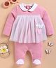 Wonderchild Full Sleeves Butterfly Applique & Net Detailed Romper - Mud Pink