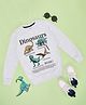 Pantaloons Junior Cotton Knit Full Sleeves Dinosaurs Printed Light Winter Sweatshirt - Grey