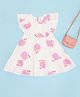 Pantaloons Junior Woven Half Frill Sleeves Snail Printed Dress - Off White