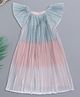 Pantaloons Junior Knit Frill Sleeves Ombre Shimmer Detailed Dress - Multi Colour