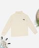 Pantaloons Junior Cotton Knit Full Sleeves Chameleon Embroidered Light WInter Sweatshirt - Cream