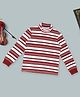 Pantaloons Junior Cotton Knit Full Sleeves Striped Light Winter Sweatshirt - Red