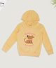 Pantaloons Junior Knit Full Sleeves Puppy Embroidered Light Winter Hoodie - Yellow