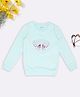 Pantaloons Junior Knit Full Sleeves Butterfly Sequins Embellished & Patch Detailed Sweatshirt - Aqua Blue