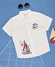 Pantaloons Junior Cotton Woven Half Sleeves Home Is Where The Waves Are Text Printed Shirt - White