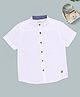 Pantaloons Junior Cotton Flax Woven Half Sleeves Solid Shirt - White