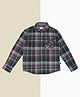 Pantaloons Junior Cotton Woven Full Sleeves Tartan Checked Shirt - Charcoal Grey