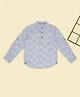 Pantaloons Junior Cotton Woven Full Sleeves Abstract Printed Kurta Style Shirt - Blue