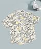 Pantaloons Junior Cotton Woven Half Sleeves Leaves Printed Shirt - White
