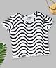 Pantaloons Junior Knit Half Sleeves Abstract Printed Top - White