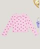 Pantaloons Junior Cotton Spandex Knit Full Sleeves Heart Printed Top - Pink