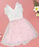 Pantaloons Junior Woven Sleeveless Frill Detailed Polka Dots Foil Printed Dress - Pink
