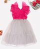 Pantaloons Junior Woven Sleeveless Frill Detailed Polka Dots Foil Printed Dress - Pink