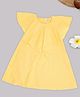 Pantaloons Junior Cotton Woven Cap Sleeves Solid Dress - Yellow