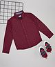 Pantaloons Junior Cotton Woven Full Sleeves Abstract Printed Shirt With Bow - Maroon
