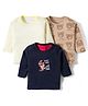 Kidi Wav Pack Of 3 Full Sleeves Pirate & Teddy Bear Printed Tee - Multi Colour