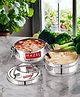 HAZEL Stainless Steel 2 Containers with Locking Clip Tiffin, 450 ML