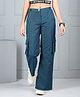 Cutiekins Woven Solid Wide Legged Cargo Pants - Teal Blue