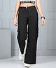Cutiekins Woven Solid Wide Legged Cargo Pants - Black
