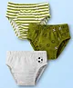 Kookie Kids Cotton Spandex Knit Briefs With Football Print Pack Of 3 - Multicolour