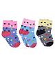 Kid-O-World Pack Of 3 Animal Designed Socks - Purple Blue & Grey
