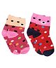 Kid-O-World Pack Of 3 Animal Designed Socks - Pink & Red