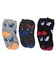 Kid-O-World Pack Of 3 Animals Printed Socks - Grey & Black