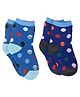 Kid-O-World Cotton Knit Pack Of 2 Polka Dots & Smiley Printed Socks - Blue