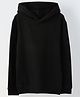Spunkies Cotton Knit Full Sleeves Solid Hoodie - Black