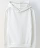 Spunkies Cotton Knit Full Sleeves Solid Hoodie - White