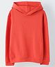 Spunkies Cotton Knit Full Sleeves Solid Hoodie - Red