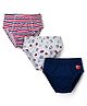 Kookie Kids Cotton Spandex Knit Briefs With Stripes & Football Print Pack of 3 - Multicolor