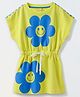 Spunkies Cotton Woven Half Sleeves Floral Printed Dress - Yellow