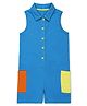 Spunkie Cotton Woven  Sleeveless Solid Jumpsuit - Blue