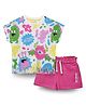 Spunkies Cotton Knit Full Sleeves Monsters Printed Top & Shorts Set - Multi Color