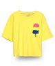 Spunkies Cotton Knit Half Sleeves Ice Cream Applique Detailed Tee - Yellow
