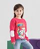 Spunkies Cotton Knit Paw Patrol Featuring Full Sleeves Marshall Printed Light Winter Sweatshirt - Red