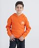 Spunkies Cotton Knit Full Sleeves Kindness Text Printed Hoodie - Orange