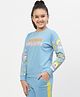Spunkies Cotton Knit Full Sleeves Choose Kindness Text Printed Light Winter Sweatshirts - Blue
