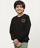 Spunkies Cotton Knit Full Sleeves Solid Light Winter Sweatshirt - Black