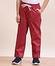 Spunkies Cotton Knit Solid Track Pants - Wine